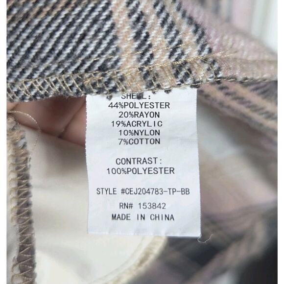 Melloday Mellóday Soft Pink Black Flannel Jacket Shacket Coat Plus Size 2X 2XL - Picture 7 of 8